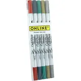 ONLINE USV-Systeme Calli.Brush Double Tip 5 St. mehrfarbig