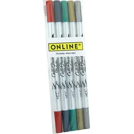 ONLINE USV-Systeme Calli.Brush Double Tip 5 St. mehrfarbig