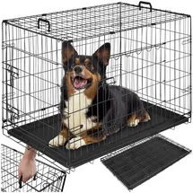 Tectake Hundekäfig-Gitterbox Schwarz