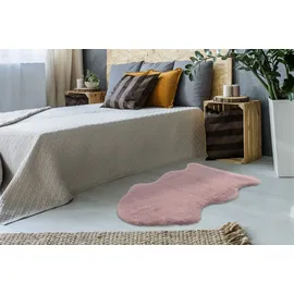 Kayoom Hochflor-Teppich KAYOOM "Cosy Sheepskin 525", puderrosa, B:60cm H:25mm L:90cm, Polyester, Teppiche, Fell Kannichen Haptik, weich kuschelig