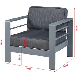 casa.pro Avise Loungesessel Dunkelgrau