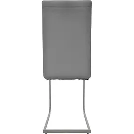 ML-Design Esszimmerstuhl Freischwinger 2er Set mit Rückenlehne Grau Kunsterlederbezug