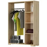 [en.casa] Kleiderschrank Nesbyen 90 x 126 x 30 cm Eiche