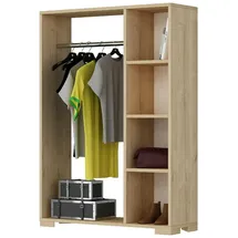 [en.casa] Kleiderschrank Nesbyen 90 x 126 x 30 cm Eiche