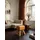KADIMA DESIGN Retro Turnhocker Echtleder und Holz 40 x 30 x 47 cm Braun