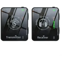 Kabelloses Kopfhörer-Monitorsystem, 2,4 GHz wiederaufladbarer Senderempfänger, Stereo-Audio, Lautstärkeregler, für Bühnenauftritte und Aufnahme (1 Set)