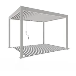 Weide Classic | Pergola Aluminium freistehend | 3 x 3,6 M | Lamellendach Ivory Sand