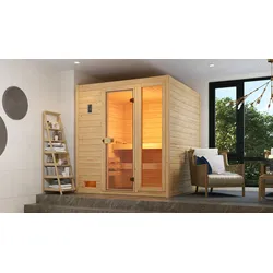 Weka Sauna Valida Plus mit Glastür/Fenster/9 kW Ofen