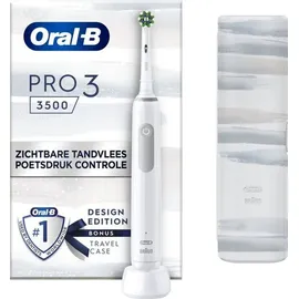 Oral-B Pro 3 3500 weiß + Reiseetui streifen Design Edition