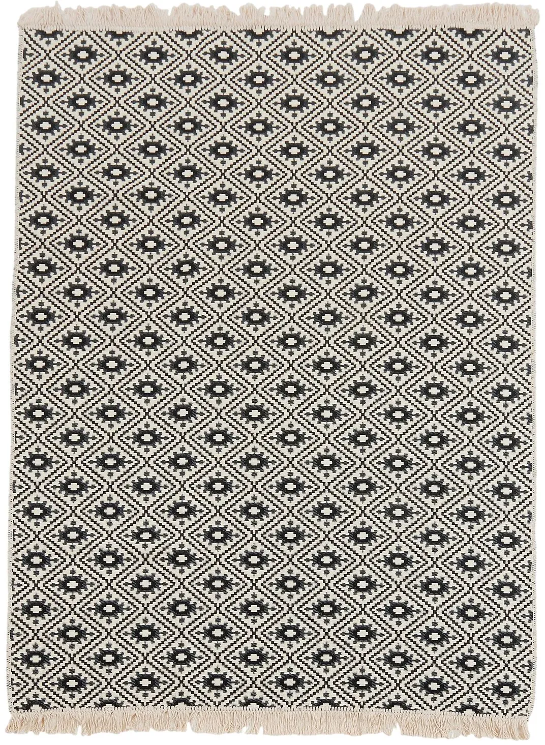 Done »Korfu« Teppich schwarz/weiß  – erhältlich in 3 Größen