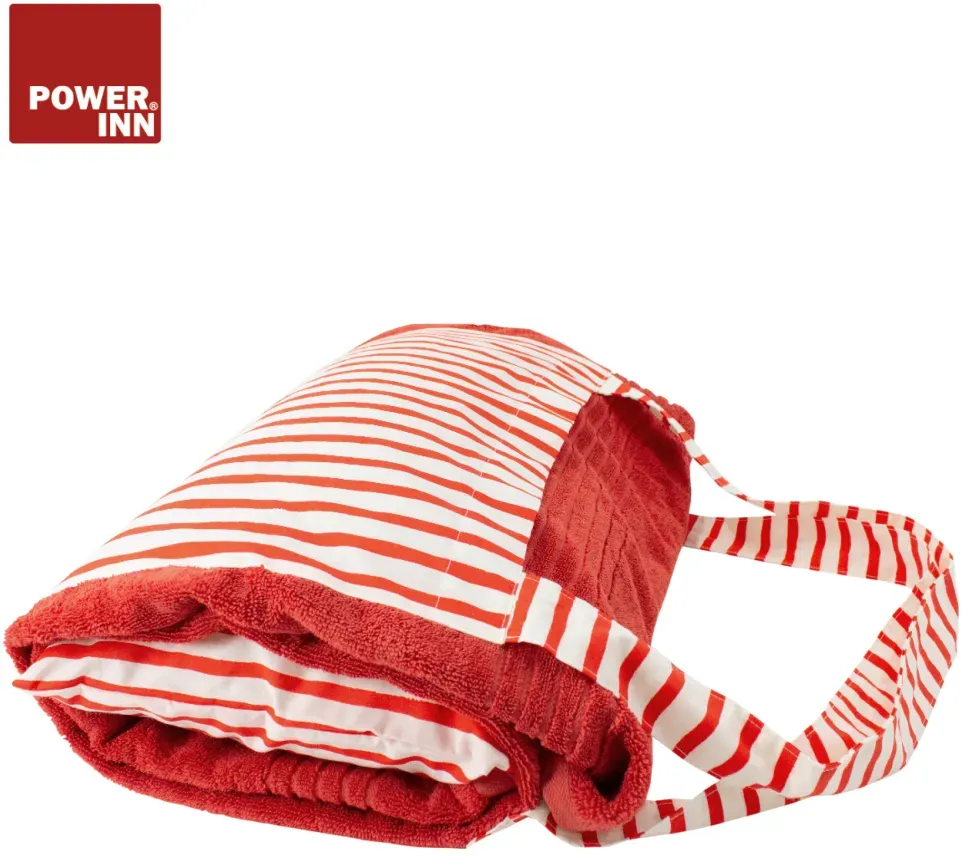 POWER INN® Strandtuchtasche ca. 95x178cm | Orange | Liegehandtuch 3 in 1