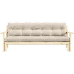 Schlafsofa KARUP DESIGN "Unwind", beige, B:190cm H:14cm T:92cm, Sofas, Mit Holzstruktur, inkl. Futonmatratze, Liegefläche 130x190 cm