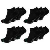 Paolo Renzo Sneakersocken Geruchshemmend (12-Paar) Atmungsaktive Unisex Sneaker Socken aus hochwertiger Bambus Viskose schwarz 35-38