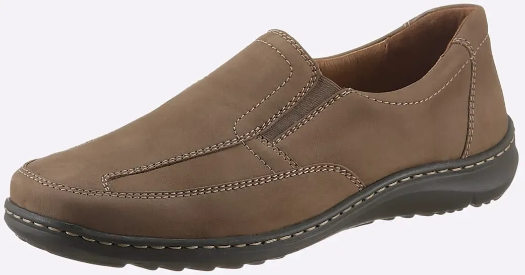 Slipper WALDLÄUFER, Herren, Gr. 7.5, braun (schlamm), Nubukleder, Schuhe Slipper