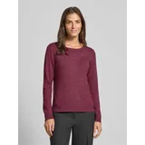 VILA Strickpullover mit Rundhalsausschnitt Modell 'Viril', Pflaume, M
