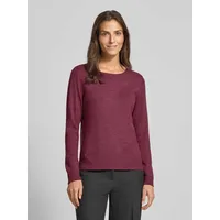 VILA Strickpullover mit Rundhalsausschnitt Modell 'Viril', Pflaume, M
