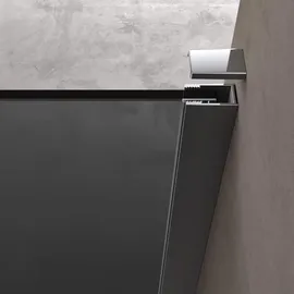 doporro Bremen01VG Walk-In-Dusche 130 x 200 cm ESG-Sicherheitsglas vollgrau