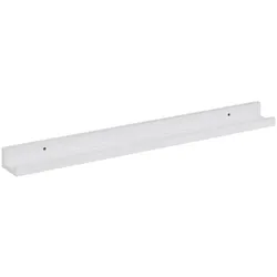 Relaxdays Bilderleiste, 80 cm breit, schmales Wandregal für Bilderrahmen, Bücher & Deko, MDF, Bilderregal Wand, weiß