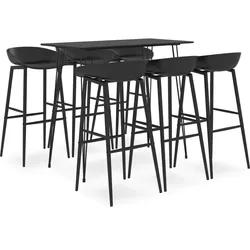vidaXL 7-tlg. Bar-Set Schwarz