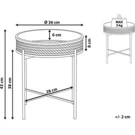 Beliani Beistelltisch Rattan - 36 cm