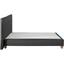 Home Affaire Boxspringbett HOME AFFAIRE "Fargo", grau (anthrazit), B:153cm L:227cm, Struktur fein (100% Polyester);Samtstoff (100% Polyester), Komplettbetten, Boxspringbett, in Überlänge 220 cm, mit Topper, 3 Ausführungen, 4, Breiten