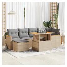 vidaXL Garten-Lounge-Set 7-tlg. beige