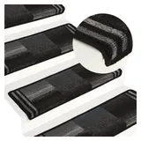 vidaXL Treppenmatten Selbstklebend 15 Stk. 65x21x4 cm Schwarz und Grau