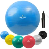 Matchu Sports - Gymnastikball | Pilatesball | Yogaball | Blau grau|BLAU 75 CM