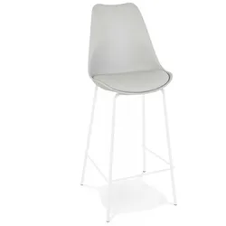 Küchenhocker Mittelhoher Sitzhocker Metall Kunststoff | Lemon Mini Barstuhl mit Rückenlehne | Zeitgenössischer Stil | Kadima Design