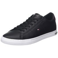 Tommy Hilfiger ESSENTIAL LEATHER DETAIL VULC Vulkanisierte Sneaker Herren, Schwarz (Black), 40