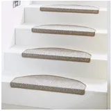 Andiamo Stufenmatte »Saragossa, Made in Netherlands«, halbrund, 6,5 mm Höhe, meliert, selbstklebend, strapazierfähig, 15 Stück in einem Set beige