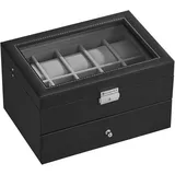 Rootz Uhrenbox - Elegante Uhrenbox für 20 Uhren - Uhrenaufbewahrungsbox - Luxus Uhren Organizer - Reise Uhrenbox - Uhrenbox mit mehreren Fächern ...