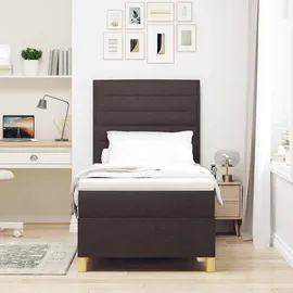 vidaXL Boxspringbett 100 x 200 cm Dunkelbraun/Grau