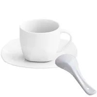 FELIXLEO Schüssel 1tlg Cremeweiß Porzellan Kaffeeservice Kaffeebecher Set 1 Personen weiß