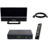 Sky Vision SET-ONE EasyOne 740 HD DVB-T2 Receiver, Freenet TV (Private Sender in HD), Full-HD 1080p, HDMI, USB 2.0, 12V tauglich, 2m HDMI Kabel, DVB-T2 Zimmerantenne