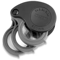 CARSON TriView 3x/5,5x/8,5x Taschenlupe mit Kombinationslinsen und Schutzhülle (TV-36)