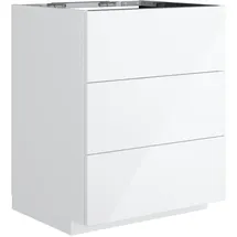 Neoro Waschbeckenunterschrank n50 3 Auszüge 60 x 76 cm Weiß