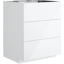 Neoro Waschbeckenunterschrank n50 3 Auszüge 60 x 76 cm Weiß