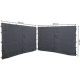 QUICK STAR 2 Seitenteile mit RV 250x192cm für Pavillon Nizza 3x3m Seitenwand Grau RAL 7012