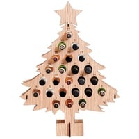 Stylebest Weinflasche Adventskalender -Weihnachten Adventskalender Countdown 24 Holz Weihnachtsbaum Mini Alkohol Halter Weinflaschenständer Dekoration Geschenke