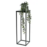 DanDiBo Ambiente Blumenhocker Metall Schwarz 70 cm Eckig Blumenständer Beistelltisch FRA-005 Blumensäule Modern Pflanzenständer Pflanzenhocker - DanDiBo