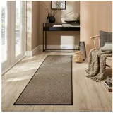 FLAIR RUGS Teppich Jute Diamond, rechteckig, Höhe: 4 mm, Jute Teppich schwarz 60 cm x 800 cm x 4 mm