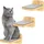Happy Pet HAPPYPET Katzentreppen 3er-Set für Wandmontage - Nachhaltiges Hartholz, Designer Kletterwand Katzen, Katzentreppe mit Filzbezug, Katzenleiter, Katzenwand zum Klettern, Catwalk, Natur 3x Stufen M 22 x 15 cm