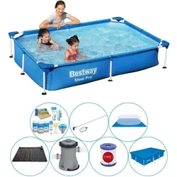 Bestway Steel Pro 221x150x43 cm Rechteckig - Schwimmbadpaket BLAU|WEISS No Size