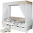 TICAA Himmelbett Lino 90 x 200 cm Kiefer weiß inkl. 5 Schubkästen stern-beige