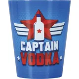 FIESTAS GUIRCA | 3 Capitan Vodka Schnapsgläser (5x6 cm) - Tischdekoration für Sommer- und Abschlussfeiern - Ideal für Hawaiianische und Tropische Feiern - Blau