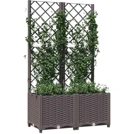 vidaXL Pflanzkübel mit Rankgitter 80 x 40 x 136 cm Braun