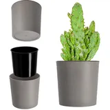 Kadax Blumentopf mit Holzspänen, eleganterübertopf mit Einlage, Topf, Gartenschale, Blumenkübel, Blu - KADAX