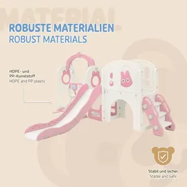 joyz Schaukel mit Spielturm und Rutsche 6-in-1 Rosa