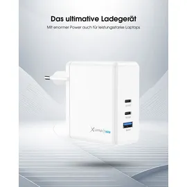 Xlayer Powercharger 140W mit 2x USB-C 1x USB-A, GaN-Technologie
